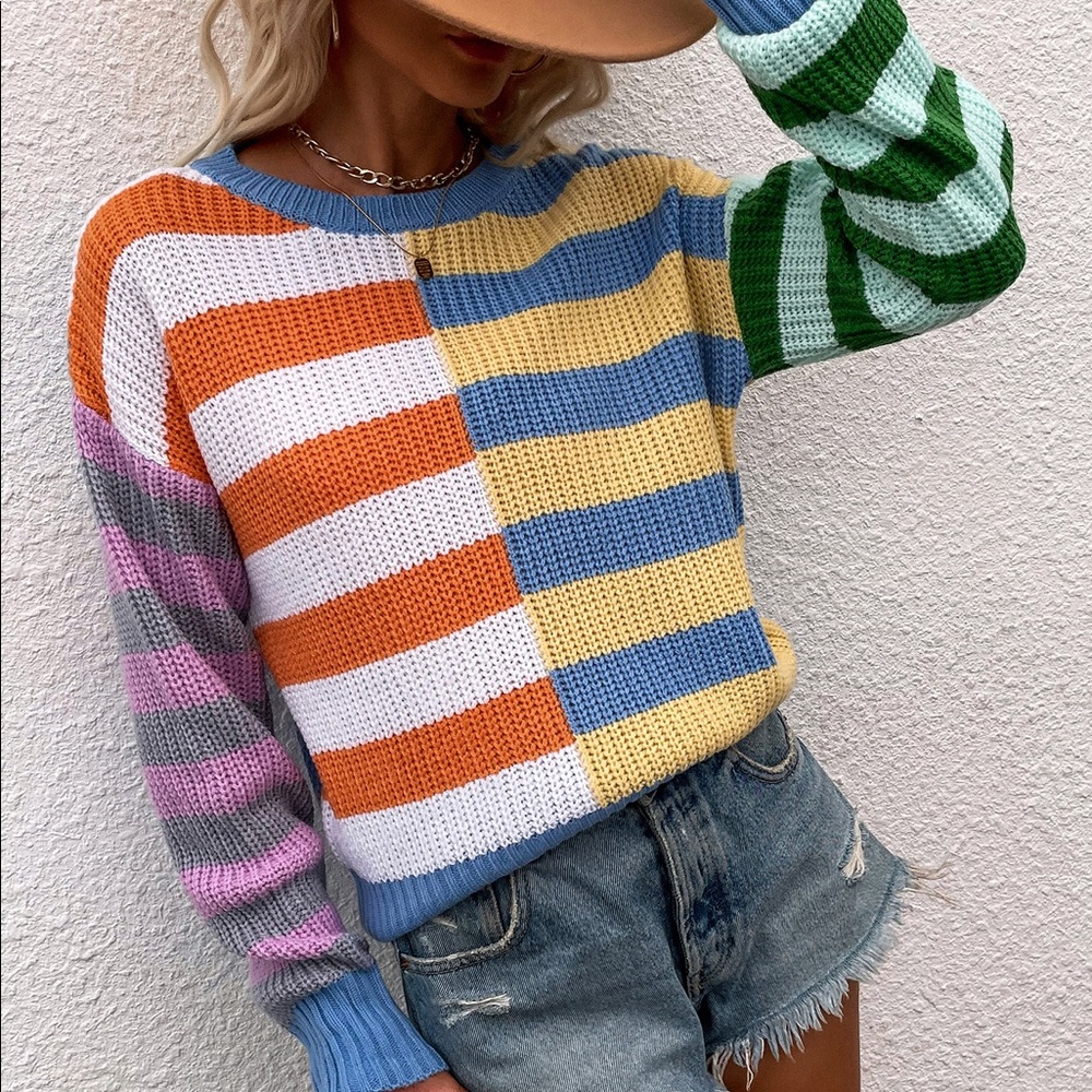 [3Packs] Mismatched Stripes Sweater